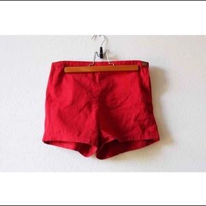 Red High Waisted Shorts